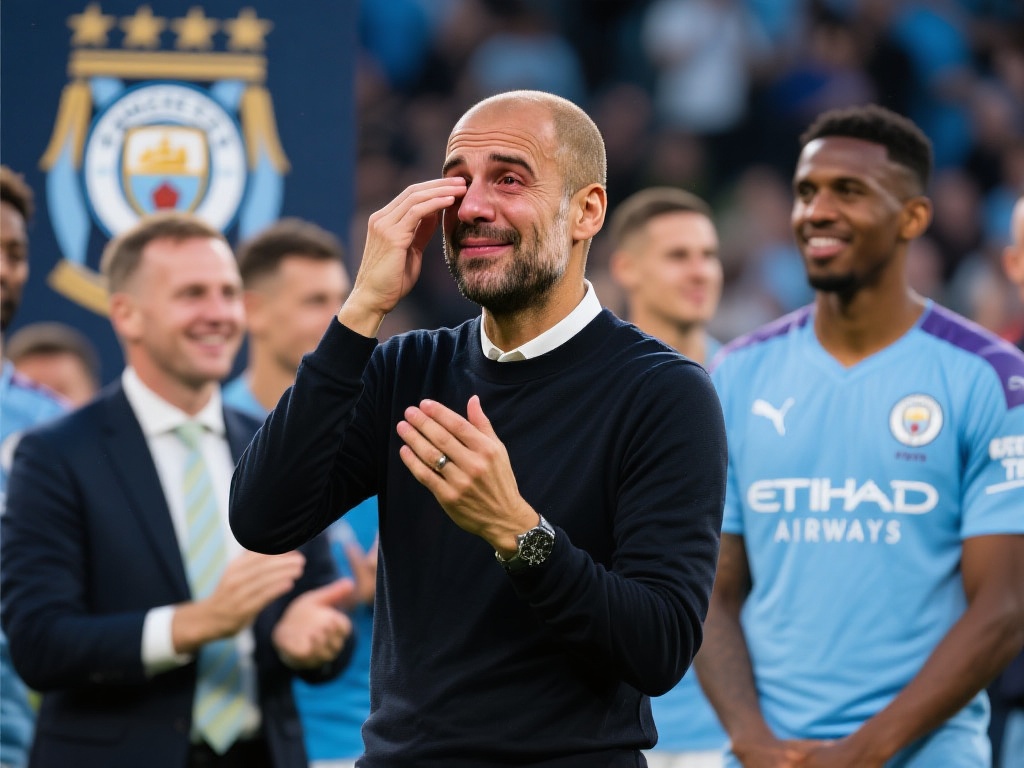 瓜帅动情落泪！曼城万人告别传奇，雕像永存敬大师